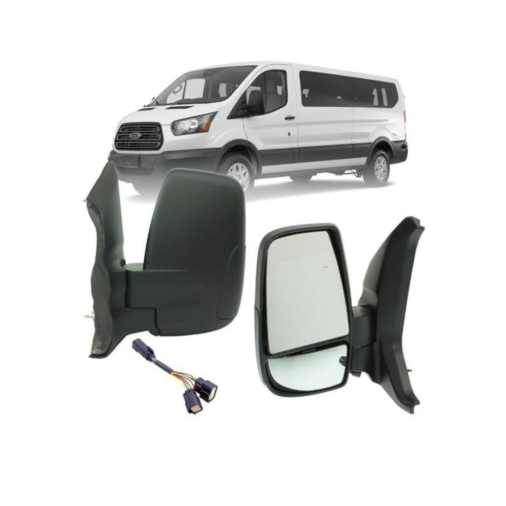 Long Ling Left Power Mirror Black Blind Spot Convex Ford Transit 150 250 350 15+